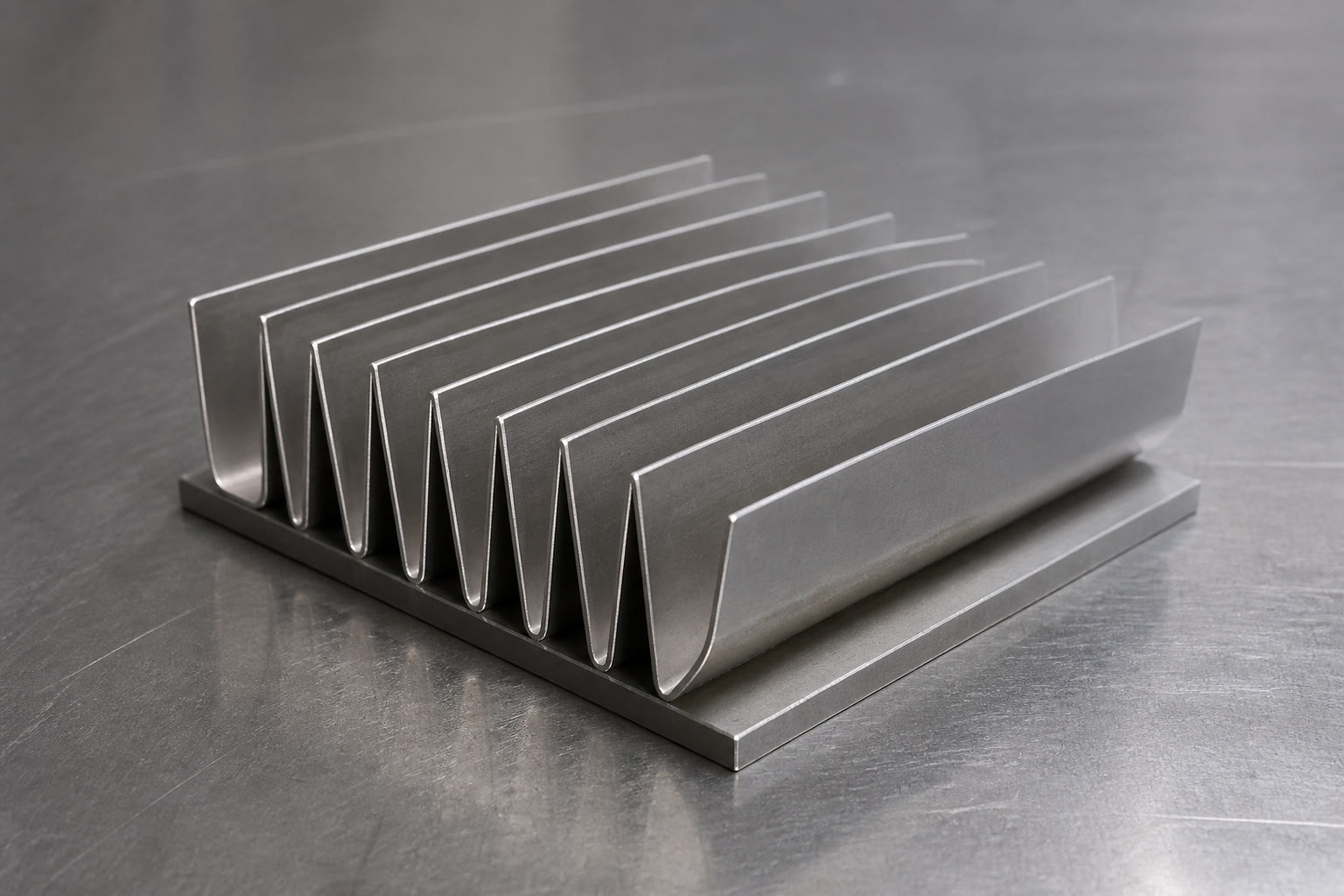 Custom folded fin heat sink for high-power electronics