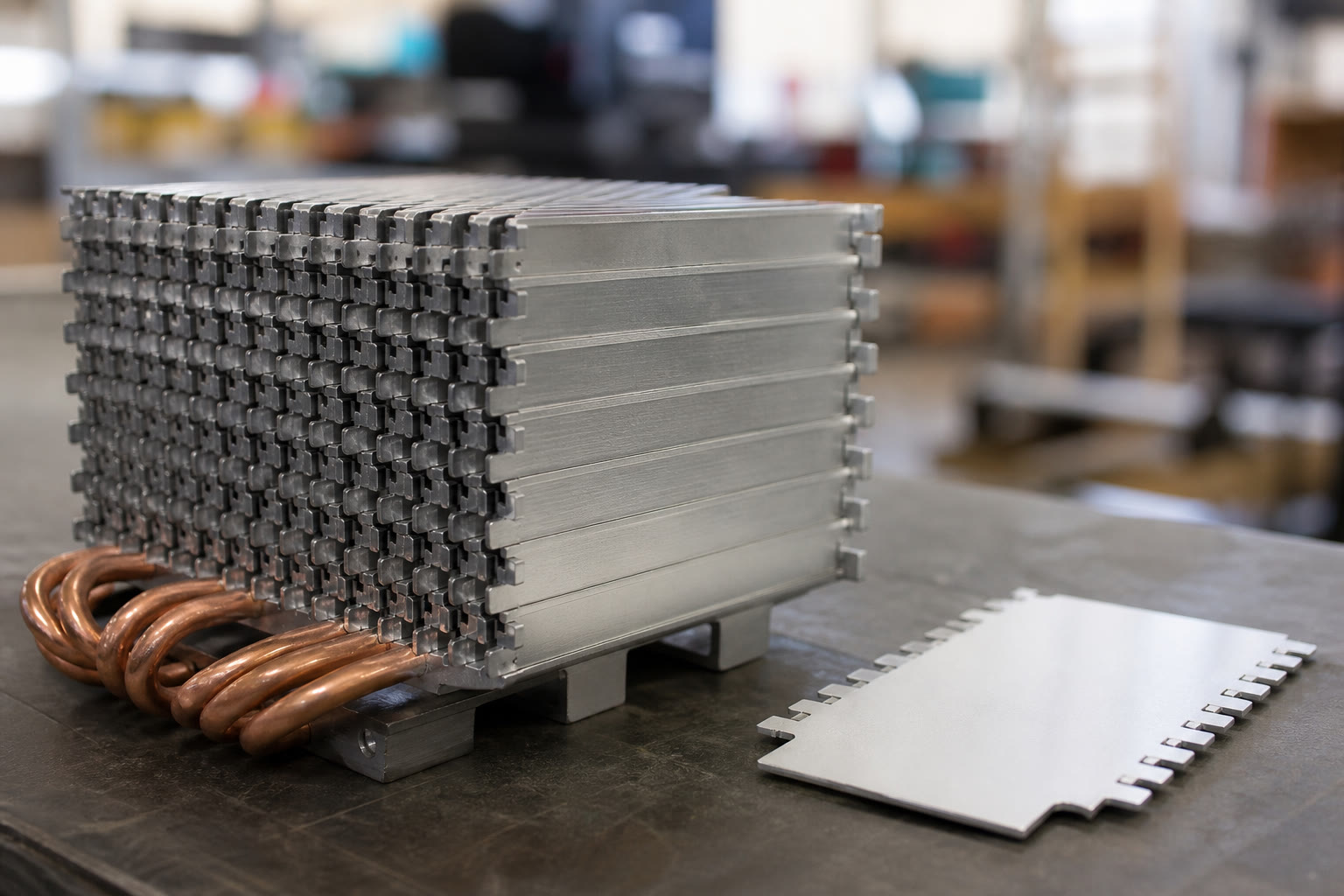 Custom zipper heat sink with heat pipe assembly